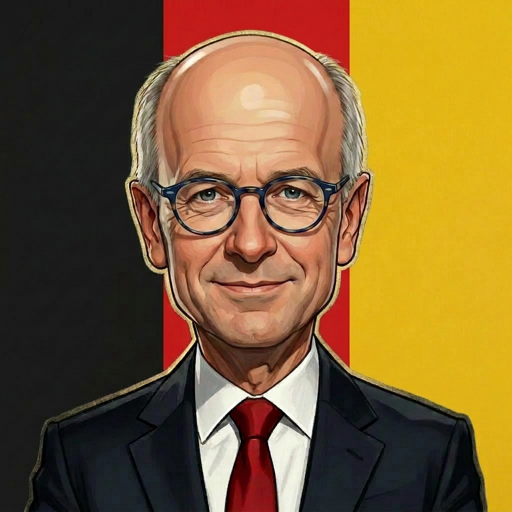 Friedrich Merz – satirische Karikatur