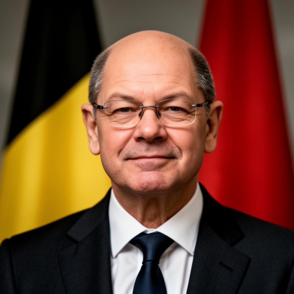 Olaf Scholz – satirische Karikatur