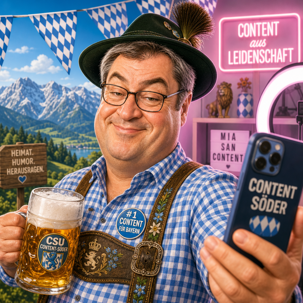Markus Söder – satirische Karikatur